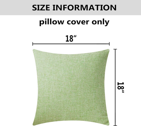 Home Brilliant Green Throw Pillow Covers 18x18, Set of 2 Sage Green Linen Decorative Cushion Covers for Couch Bed Decor