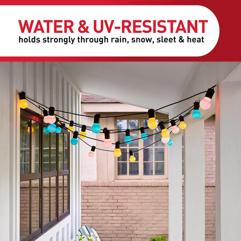 Command 20 24 Command Outdoor Light Clips, Clear Clips and Strips, Damage-Free Hanging Outdoor Light Clips with Weather