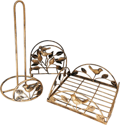 Cast Iron Bird & Tree Classic Napkin Holder - Tabletop Freestanding Tissue Dispenser, Bronze
