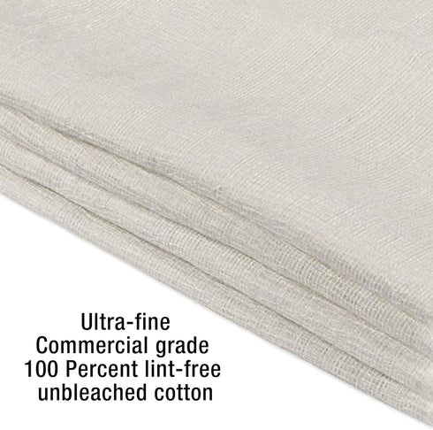 Nouvelle Legende Commercial Grade Unbleached Cotton Cheesecloth, 27 SqFt, Durable, Lint-Free, Reusable
