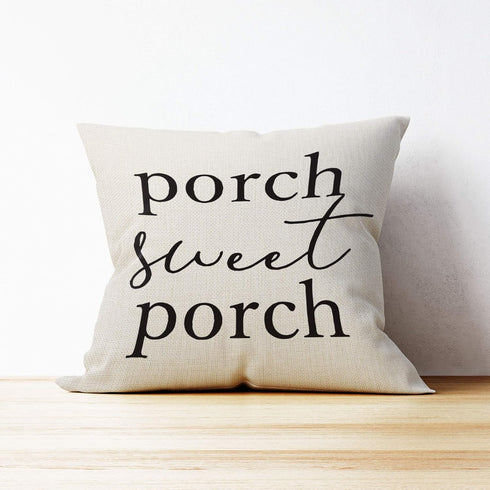 Mancheng-zi Porch Throw Pillows, 18x18 Farmhouse Porch Decor, Outdoor Pillow Covers, White
