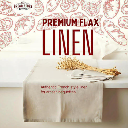 35"x26" Professional Bread Cloth Bakers Couche Premium Flax Linen Baking Cloth for Dough, Artisan Bread Proofing