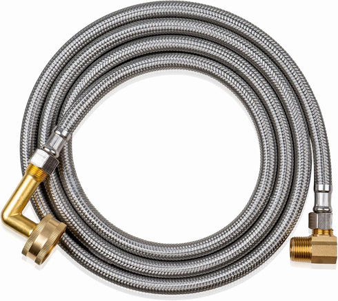 Dishwasher Installation Kit, 3/8 Inch Compression and MIP Elbow, 6 Foot Braided Stainless Steel Connectors, 41041