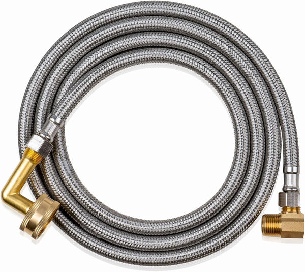 Dishwasher Installation Kit, 3/8 Inch Compression and MIP Elbow, 6 Foot Braided Stainless Steel Connectors, 41041