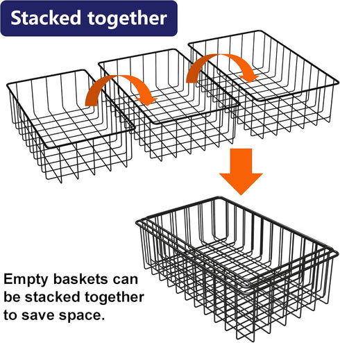 Joben Oligey 12 Pack Small Wire Storage Baskets for Organizing, Metal Bins for Kitchen, Bathroom, Pantry Organization