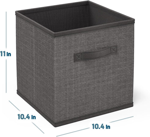 Nestl Foldable 12 Cube Storage Organizer Bins, Grey Fabric Storage Baskets with Handles, 11-Inch for Bedroom, Playroom