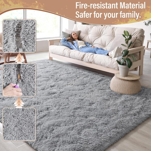 6x9 LOCHAS Ultra Soft Indoor Modern Area Rugs Fluffy Living Room Carpets for Children Bedroom Home Decor Nursery Rug