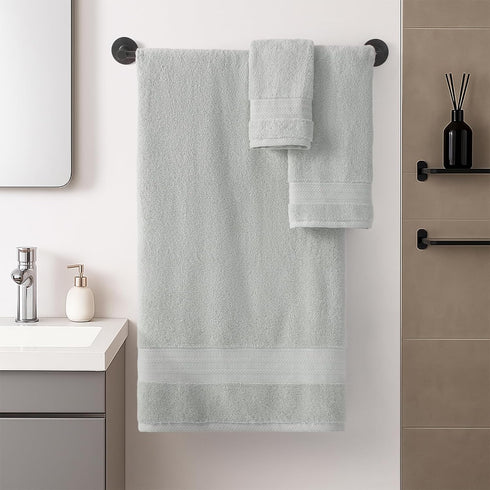 8 Set 100% Set 2 2 4 600 Sets, REDKISS Piece Grey Towels - Cotton Towels with Large Bath Towels, Hand, Washcloths, GSM