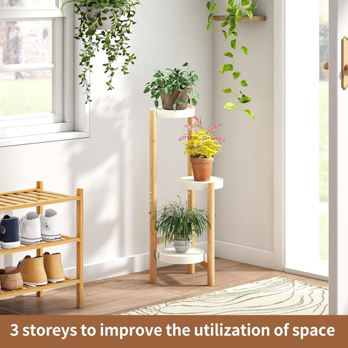3 3 FILWH Plant Stand Indoor Outdoor Plant Rack Tier Potted Flower Holder Ladder Plant Stands for Balcony Window Living