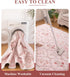 5x7 YIHOUSE Pink Floral Rug for Bedroom Girls, Washable Area Rugs for Living Room Non Slip Ultra-Thin, Soft Throw