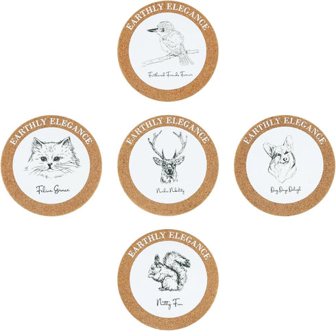 Cork Trivet, 5 Pcs 7.28" Trivets for Hot Dishes & 4" Coasters