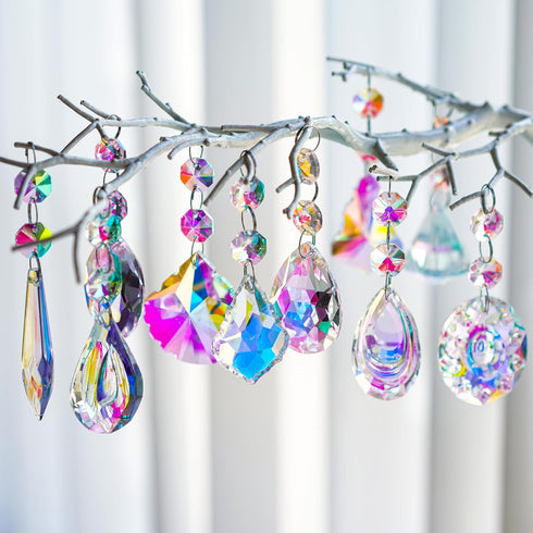 10pcs H&D HYALINE & DORA Coloful Crystal Chandelier Lamp Lighting Drops Pendants Prisms Hanging Glass Prisms Parts