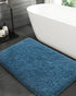 Blue Bathroom Rug 17x24in Washable Non Slip Bath Mat for Bathroom Floor Soft Absorbent Plush Shower Mat for Tub Modern Luxury Bath Rug Carpet