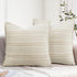 18X18 Decorative Farmhouse Linen Throw Pillow Covers, Boho Textured Pillow Case Set