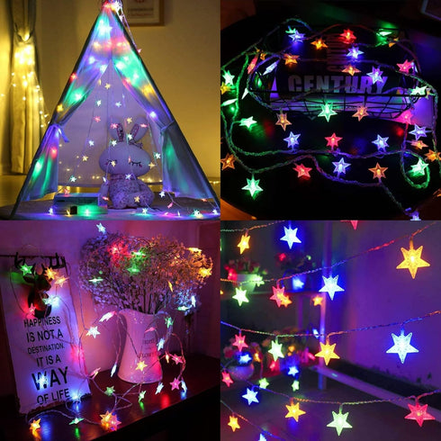 33 Minetom Star String Lights for Bedroom - ft Plug-in Color Changing Star String Lights with Remote and Timer