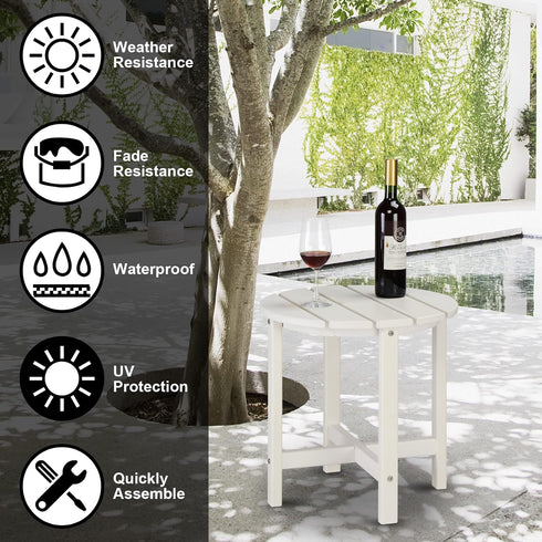 Volowoo 2 Beach Outdoor Side Table with Layer Storage, Plastic Waterproof and UV Resistant HDPE Adirondack Coffee End
