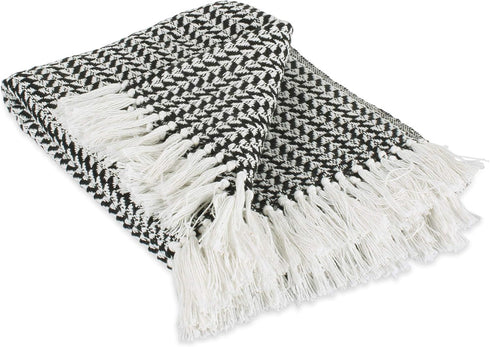 DII Arrowhead Woven Throw - 50x60 with 3" Fringe, Black, 1 Piece