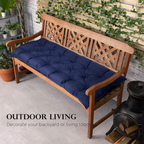 40 Settee Storage,40 20",Khaki Outdoor Bench Cushions in with Ties Waterproof Tufted Thicken Patio Swing Chair Cushion