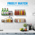 Spice Rack Organizer Wall Mount, 2 Packs Storage Shelf for Cabinet Door, Black Spice Organization Rack for Kitchen