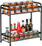 Spice Rack for Countertop, 2-Tier Standing Sturdy Metal Seasoning Organizer Holder, Space