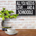 JennyGems All You Need Is Love and a Schnoodle Wooden Sign, Schnoodle Gifts, Wall Hanging, Made in USA
