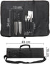 Tosnail Chef Knife Case Roll Bag with 21 Slots & 1 Large Zipper Pocket, Easy Carry Handle and Shoulder Strap - Black