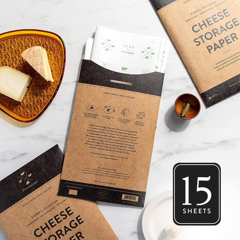 15-Pack 9 13 Inches Formaticum Zero Cheese Storage Paper, Compostable, Biodegradable, and Plastic-Free Paper to Keep