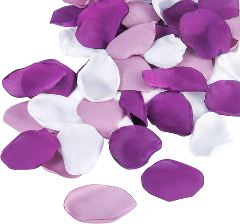 300pcs Artificial Silk Rose Petals, Reusable Fake Purple Flower Petals for Wedding and Party Decoration