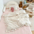 BuLuTu Muslin Cotton Pink Floral Print Duvet Cover for Toddler Girls Kids