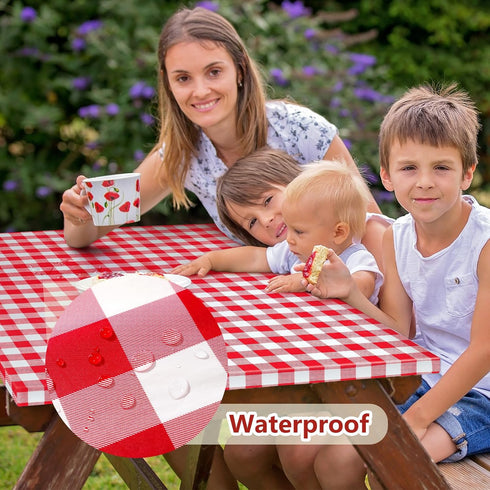 72x30 Inches 3 Set Picnic Table Cover with Bench Covers and Bag, Camping Essentials Camping Table Cover with Elastic