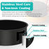E-far 6 x 3 Inch Cake Pan Set of 3, Deep Stainless Steel Small Round Cake Pans Tin for Baking Birthday Wedding Layer Cakes, Stainless Steel Core & Non-toxic Nonstick Coating, Deep & Straight Side by E-far