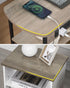 3 ET05205B Hzuaneri End Tables with Charging Station, Tier Side Table with Charging Station, End Table with USB Ports
