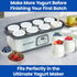 8 Count 100% Ultimate Yogurt Jars - Make More Delicious Yogurt! Small Glass Yogurt Cups With Lids - BPA Free, Airtight