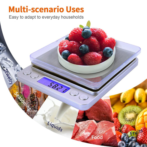 Gram Scale, 500g Capacity, 0.01g Accuracy Mini Food Scales, Digital Weight for Baking, Jewelry