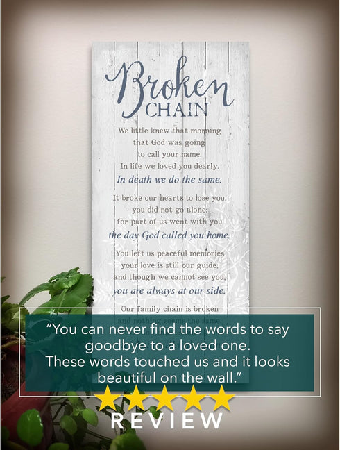DEXSA Broken Chain Wood Plaque - Made in the USA - 5.5"x12" - Classy Frame Wall Hanging Decoration