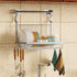 TQVAI Over Sink Dish Drainer Drying Rack, Stainless Steel Foldable Wall Mounted Dish Racks with Drainboard Hanging Rod