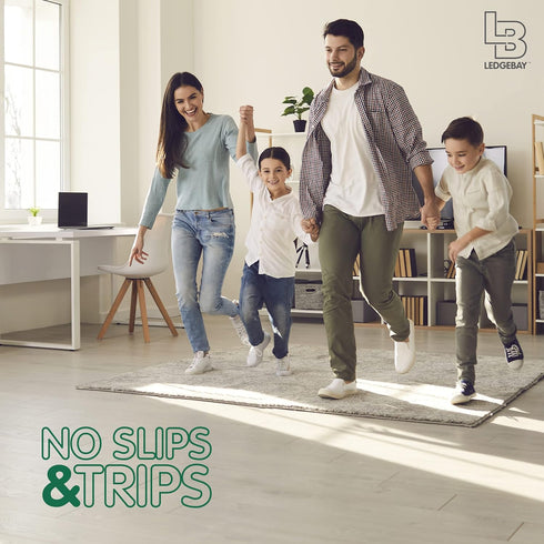 Ledgebay Rug Pad Grippers for Area Rugs, Pack of 25 Reusable, No Skid, Washable, Anti-Slip Pads for Hardwood Floors and
