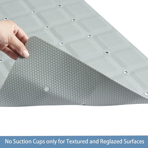 35.8 17.7) Webos Foldable Silicone Bathtub Mat: Jumbo Size Heavy Duty Safety Bath Mat for Tub Without Suction Cups Non