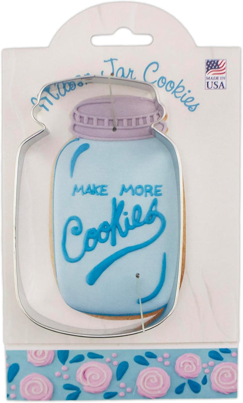 Mason Jar Cookie Cutter 4.5" with Recipe Card, Made in the USA by Ann Clark