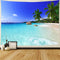 Racunbula Ocean Beach Tapestry Wall Hanging, Tropic Paradise Beach Tapestry, Palm Tree Wall Art