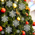 110 Pieces Tmflexe White Plastic Snowflakes Ornaments for Christmas Decoration, 6 Sizes DIY Art Crafts