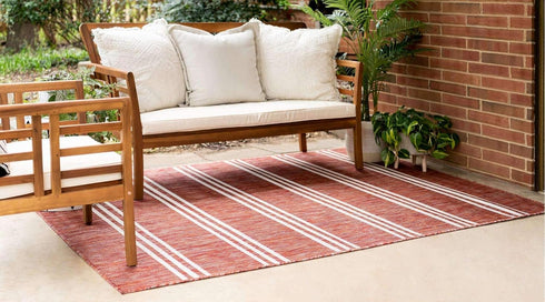 Unique Loom Jill Zarin Outdoor Collection Area Rug - Anguilla (2' 2' x 3' 1' Rectangle, Rust Red/ Ivory) by Unique Loom