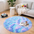 4Ft Blivonta Rainbow Round Rug for Bedroom, Fluffy Circle Area Rugs for Living Room, Shag Fuzzy Carpet for Kids Room