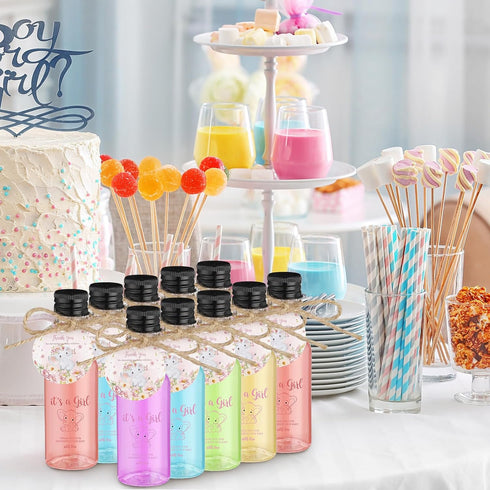 Funnymoom 50 Sets 1.7oz/50ml Elephant Party Favors for Guests Mini Liquor Bottles and Thank You Cards Funnels Plastic