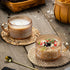 Gezzeny 14 Oz Set 2 Vintage Coffee Mugs of Amber Embossed Glass Tea Cups for Cappccino, Latte,Cereal, Yogurt, Beverage