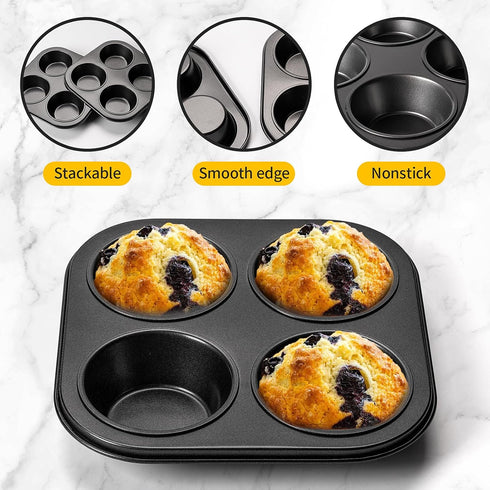 Air Fryer Muffin Pan, 2 Pack Cupcake Molds for Air Fryer Toaster Oven, Nonstick Cupcake Baking Pan for Counter Top Oven Small Oven by Yomvzake