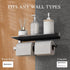 Hand Towel Holder for Bathroom -Paper Towel Holder Wall Mount - for Bathroom Black Paper Towel Holder with Shelf