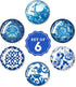 Jolitee Blue and White Chinoiserie Glass Magnets, Strong Kitchen Refrigerator Magnets, Small Decorative Magnets for Whiteboard Cabinets, Cute Fridge Magnet Set of 6, 1 inch