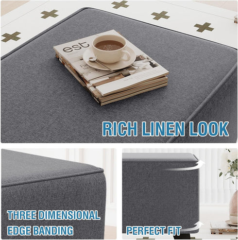 33"-34" H.VERSAILTEX Ottoman Cover Slipcover Rectangle Fit Length Footrest Sofa Slipcovers Stool Cover Footstool