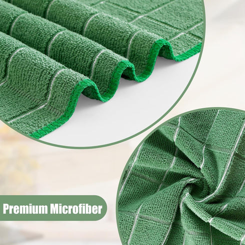 Set, 16 Pack 28 16 Inch 12 12 Inch Homaxy Microfiber Kitchen Towels and Dishcloths Soft and Absorbent Dish Hand Towels